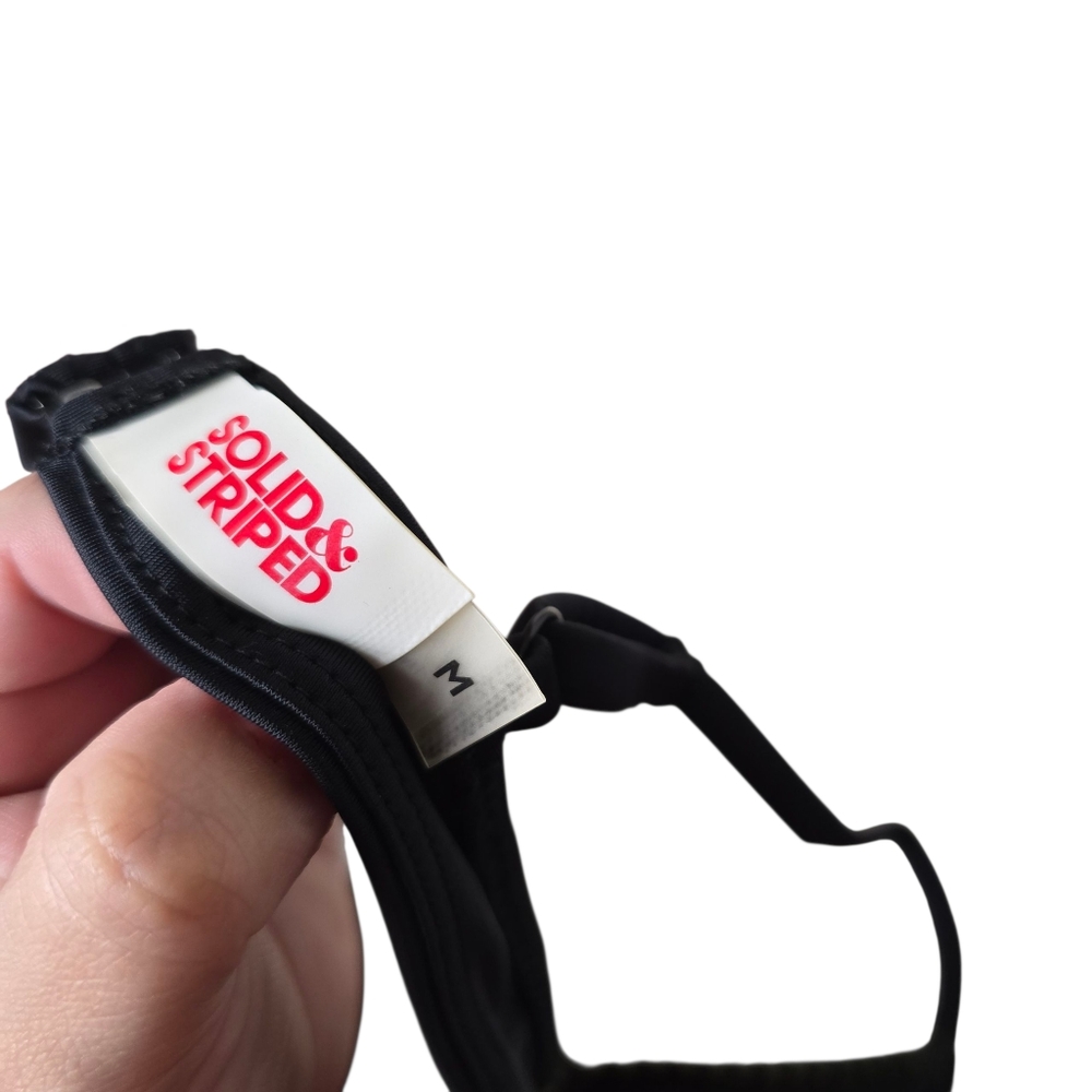 Solid & Striped Green Black Stripes Bikini Top Sw… - image 8